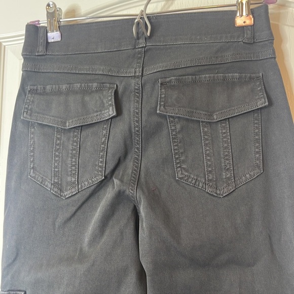 SPANX Stretch Ankle Twill Cargo Pants Washed Black XS Tall Long - Picture 6 of 16